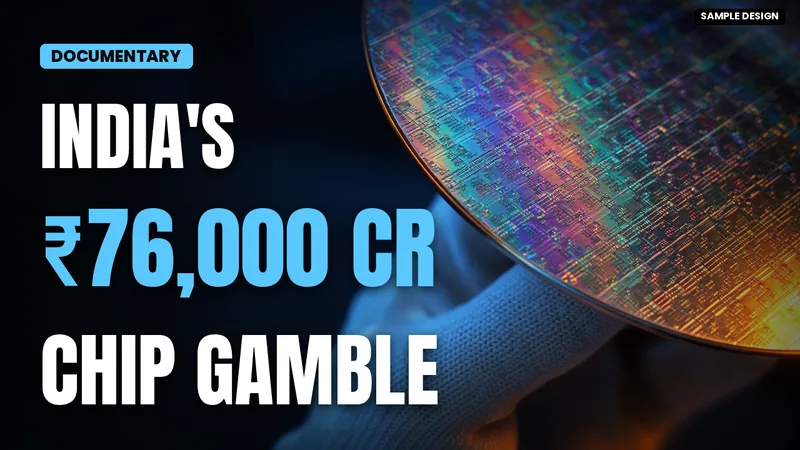 Thumbnail reading 'India's ₹76,000 Cr chip gamble' beside an iridescent silicon wafer